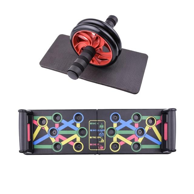 Resistance Bands Push-up Bar AB Power Wheels Roller Machine Jump Rope Exercise Workout Home Gym Fitness Abdominal Muscle Trainer - Go Band™