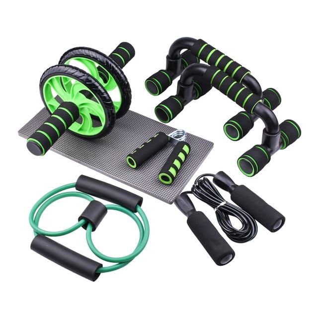 Resistance Bands Push-up Bar AB Power Wheels Roller Machine Jump Rope Exercise Workout Home Gym Fitness Abdominal Muscle Trainer - Go Band™