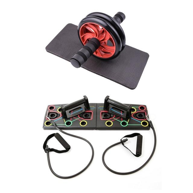 Resistance Bands Push-up Bar AB Power Wheels Roller Machine Jump Rope Exercise Workout Home Gym Fitness Abdominal Muscle Trainer - Go Band™