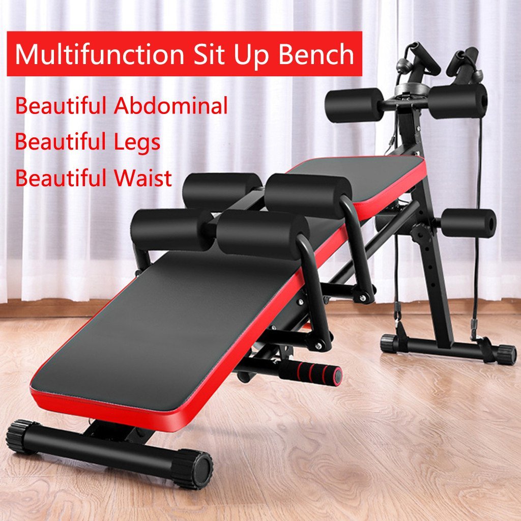 8 IN 1 Abdominal Trainers Push Ups Workout Beauty Waist Machine Height Adjustable Sit-up Exerciser Home Trainer Dumbbell Bench - Go Band™
